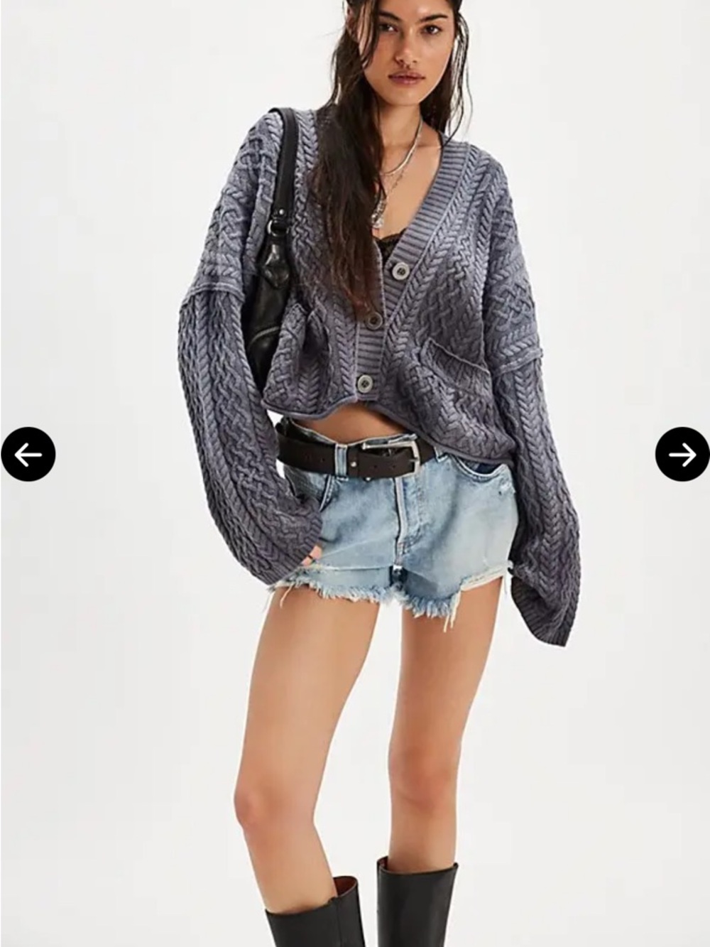 NWOT Free People Washed Ashore Varsity in sold out titanium gray